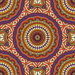 Ethnic floral seamless pattern