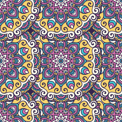 Ethnic floral seamless pattern