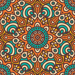 Ethnic floral seamless pattern