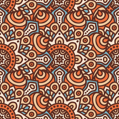 Ethnic floral seamless pattern