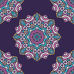 Ethnic floral seamless pattern