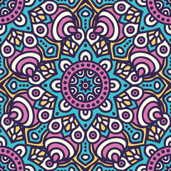 Ethnic floral seamless pattern