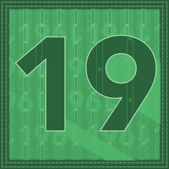 Obraz premium Number 19 with frame and graphic pattern