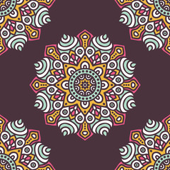 Ethnic floral seamless pattern