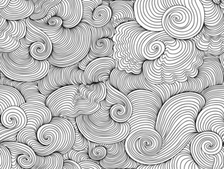 Abstract wavy vector seamless pattern