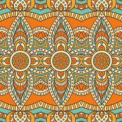 Ethnic floral seamless pattern