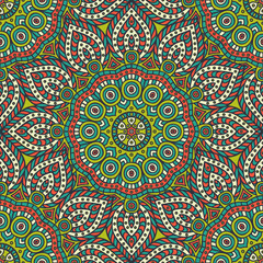 Ethnic floral seamless pattern
