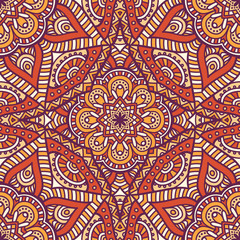 Ethnic floral seamless pattern