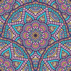 Ethnic floral seamless pattern