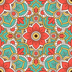 Ethnic floral seamless pattern