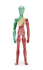 Wood figure mannequin with flag bodypaint - Congo