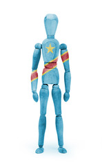 Wood figure mannequin with flag bodypaint - Congo