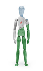 Wood figure mannequin with flag bodypaint - Djibouti
