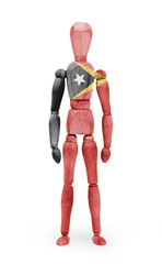 Wood figure mannequin with flag bodypaint - East Timor