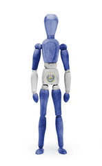 Wood figure mannequin with flag bodypaint - El Salvador