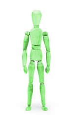 Wood figure mannequin with bodypaint - Green