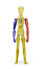 Wood figure mannequin with flag bodypaint - Moldova