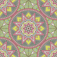 Ethnic floral seamless pattern
