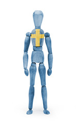 Wood figure mannequin with flag bodypaint - Sweden