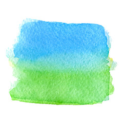 vector watercolor green and blue paint stain banner