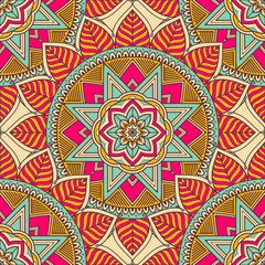 Ethnic floral seamless pattern