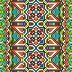 Ethnic floral seamless pattern