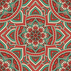 Ethnic floral seamless pattern