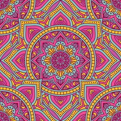 Ethnic floral seamless pattern