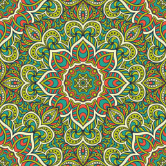 Ethnic floral seamless pattern