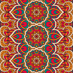 Ethnic floral seamless pattern