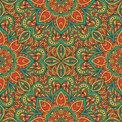 Ethnic floral seamless pattern