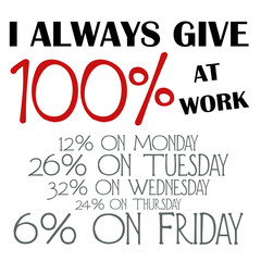 I Always Give 100% At Work Phrase