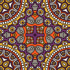 Ethnic floral seamless pattern