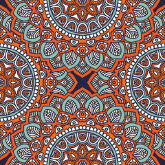 Ethnic floral seamless pattern