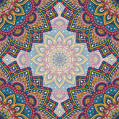 Ethnic floral seamless pattern