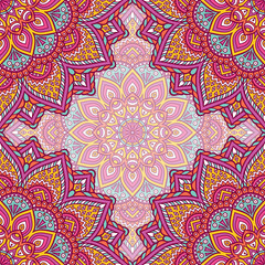 Ethnic floral seamless pattern