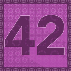 Number 42 with frame and graphic pattern