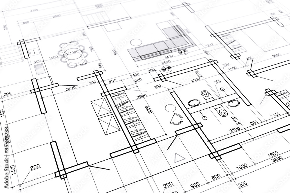 Poster home interior blueprint