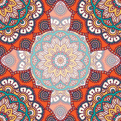 Ethnic floral seamless pattern