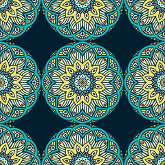 Ethnic floral seamless pattern