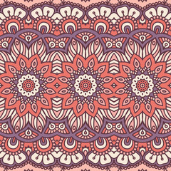 Ethnic floral seamless pattern