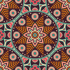 Ethnic floral seamless pattern