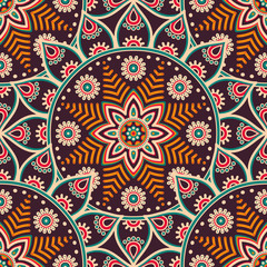 Ethnic floral seamless pattern