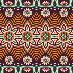 Ethnic floral seamless pattern
