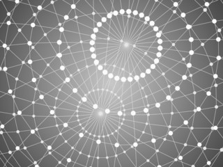 Abstract tech background with lattice  sphere.