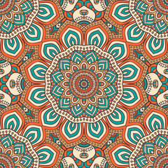 Ethnic floral seamless pattern
