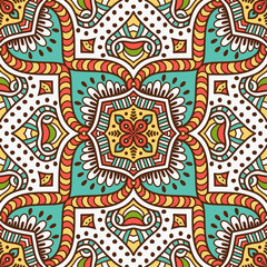 Ethnic floral seamless pattern