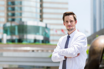 Young businessman standing at outdoor