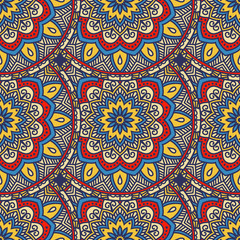 Ethnic floral seamless pattern