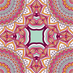 Ethnic floral seamless pattern